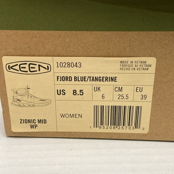 NIB KEEN Women's Zionic MId WP Hiking Boot Size 8.5 Fjord Blue/Tangerine 1028043 - Picture 2 of 9